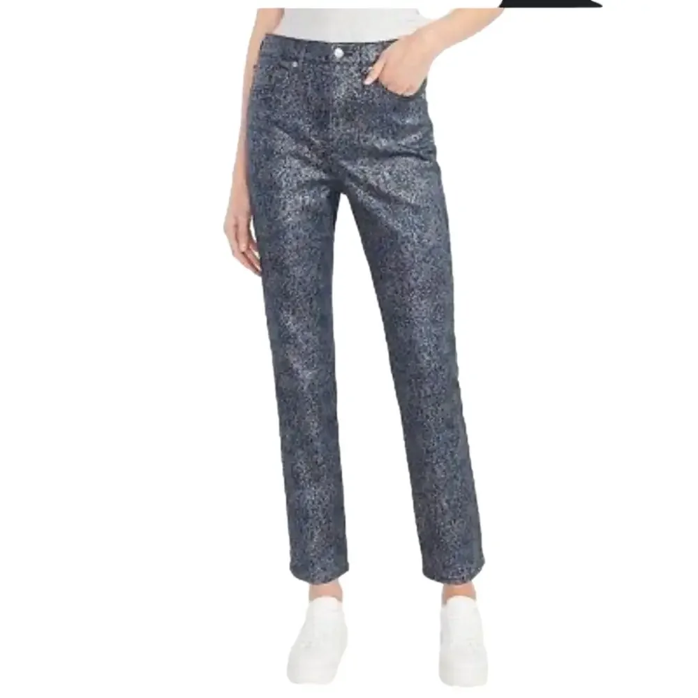 NWOT Express Super High Waisted Metallic Slim Super Size 6 petite jeans